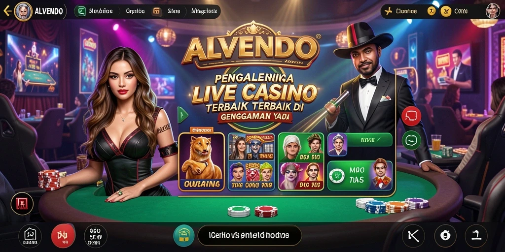 Tampilan menarik dari gameplay Live Casino ALVENDO yang mendebarkan.