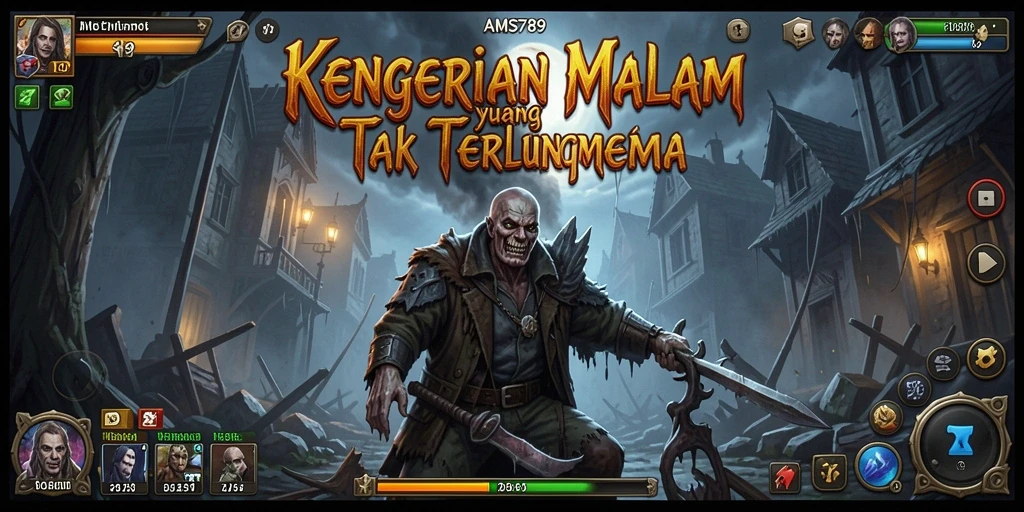 Tampilan gameplay menegangkan dari AMS789 dengan suasana horor yang kental.