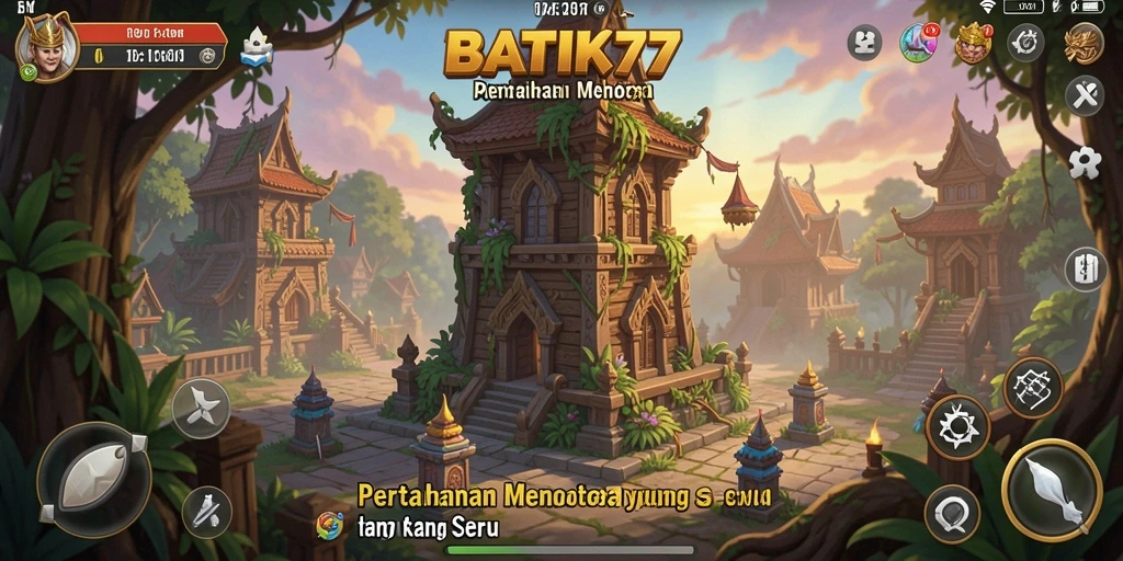 Screenshot gameplay BATIK77 menampilkan aksi pertahanan yang mendebarkan.