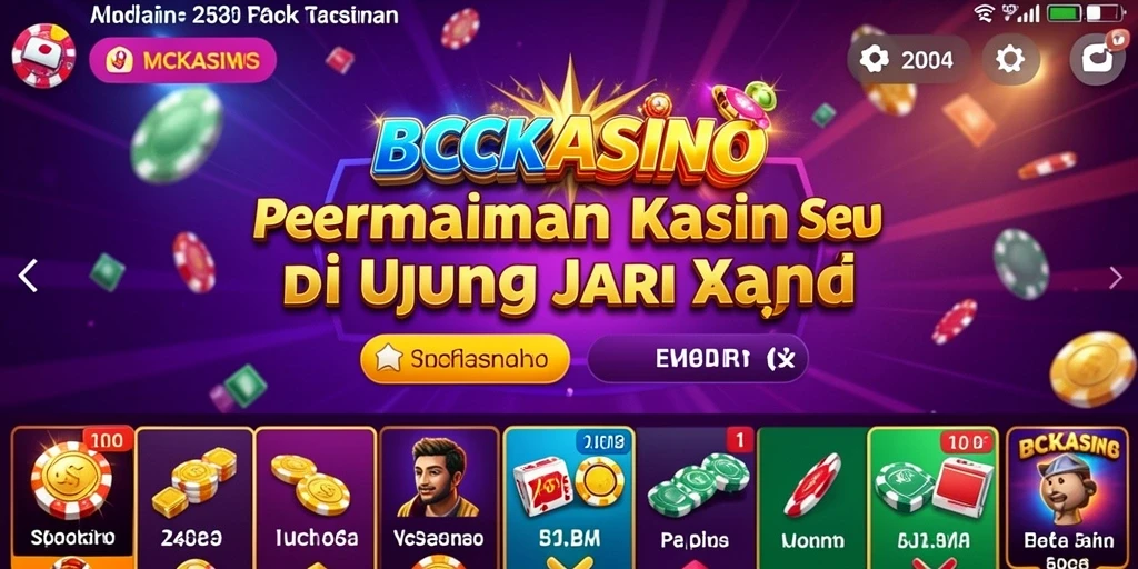 Gambaran gameplay BCKASINO dengan berbagai permainan kasino.