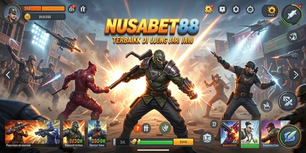 Screenshot NUSABET88 menampilkan aksi seru di arena perang.