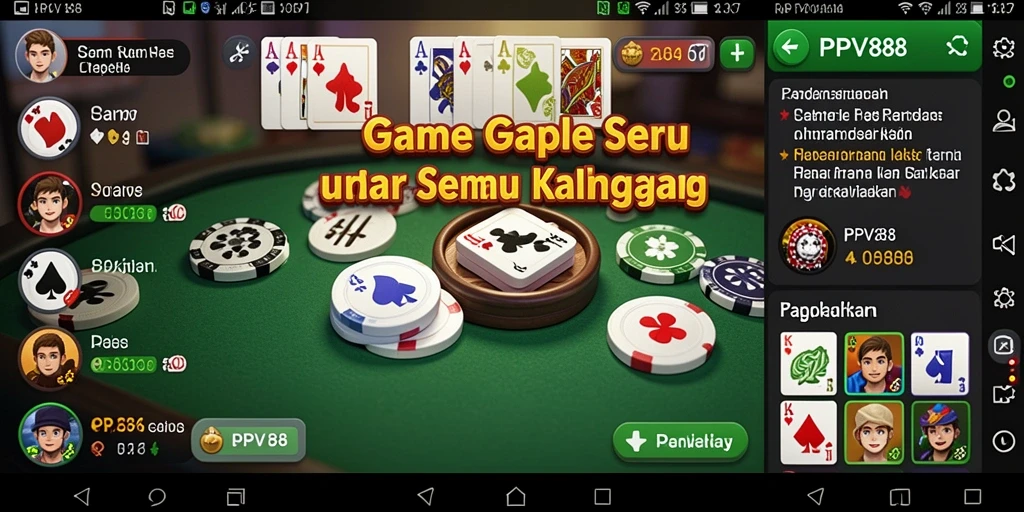 Tampilan gameplay Gaple yang seru dan interaktif di PPV88.