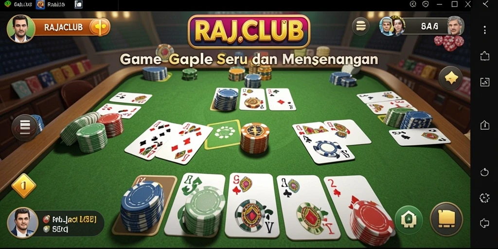 Tampilan screenshot RAJACLUB menunjukkan keseruan bermain Gaple secara real-time.