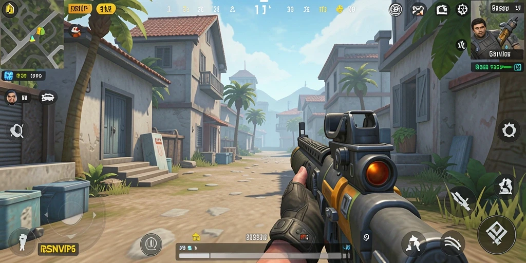 Tangkapan layar gameplay seru RSNVIP6 dengan aksi menembak intens.