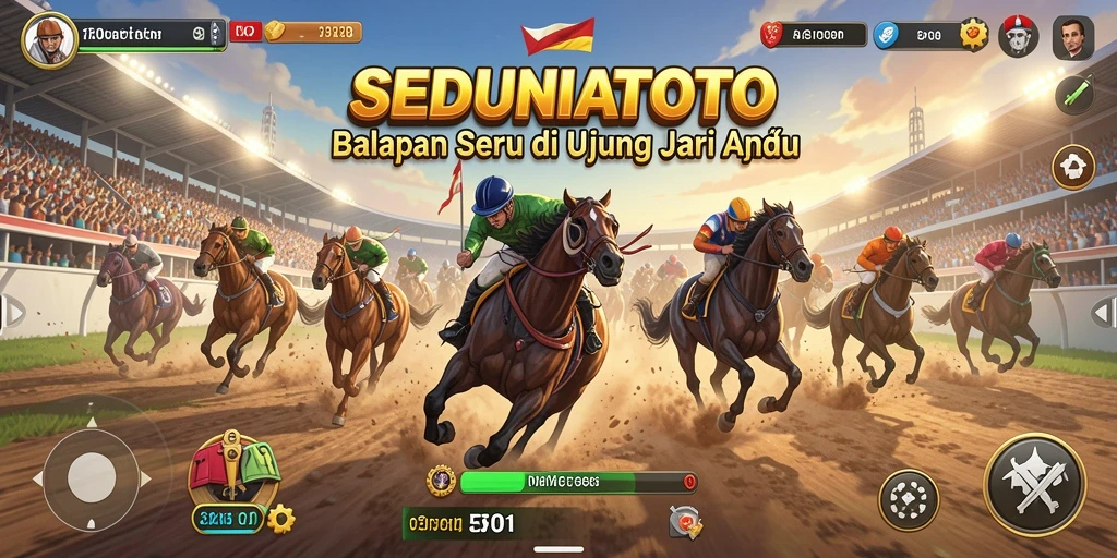 Gameplay balapan menegangkan di SEDUNIATOTO dengan berbagai kendaraan.