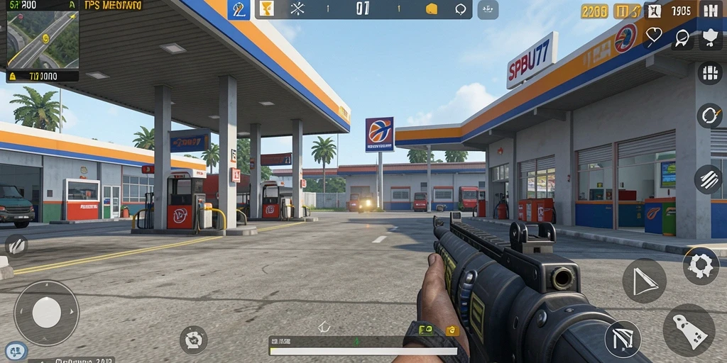 Tampilan gameplay SPBU77 yang menegangkan dan seru.
